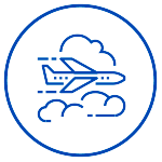 Airplane icon for airline discounts for AHA's Healthier Together Conference