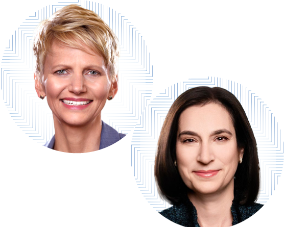 2026 AHA Healthier Together Conference day three plenary session speakers: Jennifer L. Hall and Roberta Levy Schwartz, who will speak about AI for Advancing Health: Opportunities and Considerations to Improve Community and Population Health