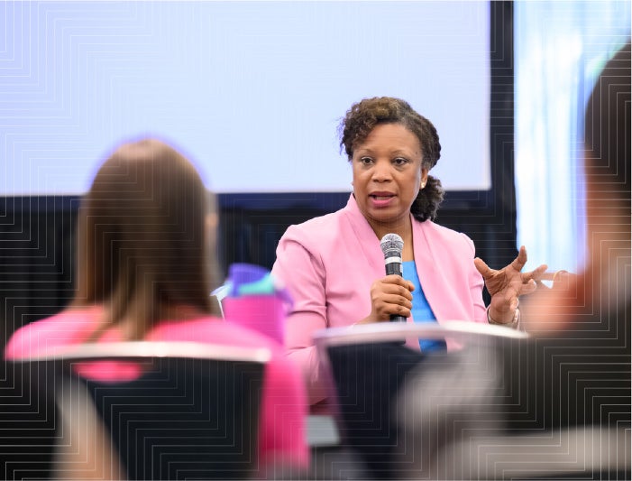 A speaker leads a partner programming session at the American Hospital Association's Healthier Together Conference, taking place May 4-6, 2027 in Anaheim